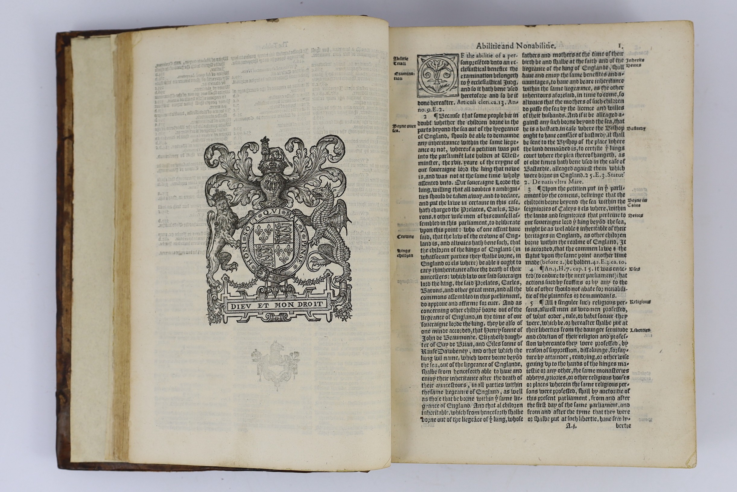 (Rastell, William) - A collection in English, of the Statutes Nowe in Force, continued from the beginning of Magna Charta.... untill...the 23. yeere of the reigne of our gracious Queene Elizabeth...